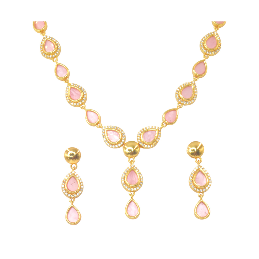 92.5 Sterling Silver Luxury Necklace and Earrings Set for Womens | Silver Necklace & Earrings Combo | Silver Gift Items | Elegant & Stunning Gift for Women | New Kausalya Silvers