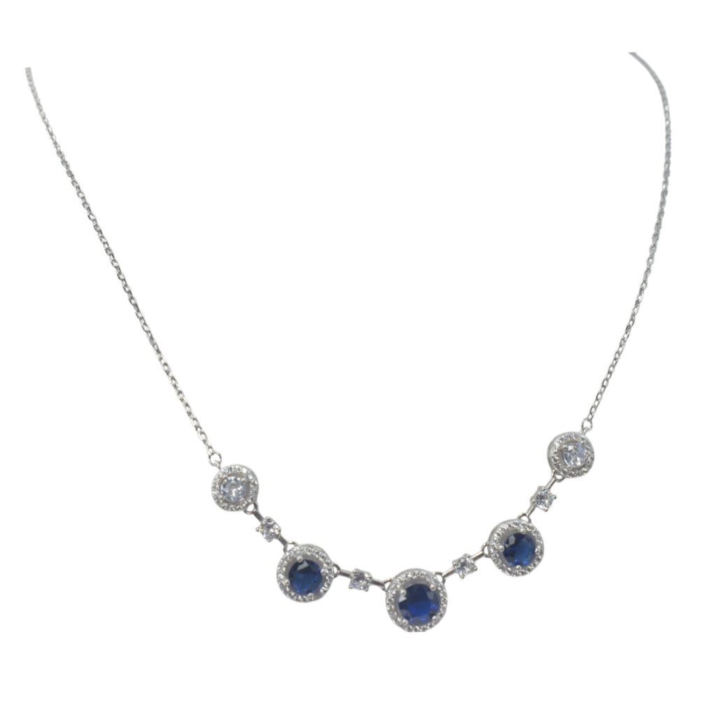 | Sparkling Blue Stone Neckpeice | Silver Gift Items | Minimalist Gift for Womens | New Kausalya Silvers