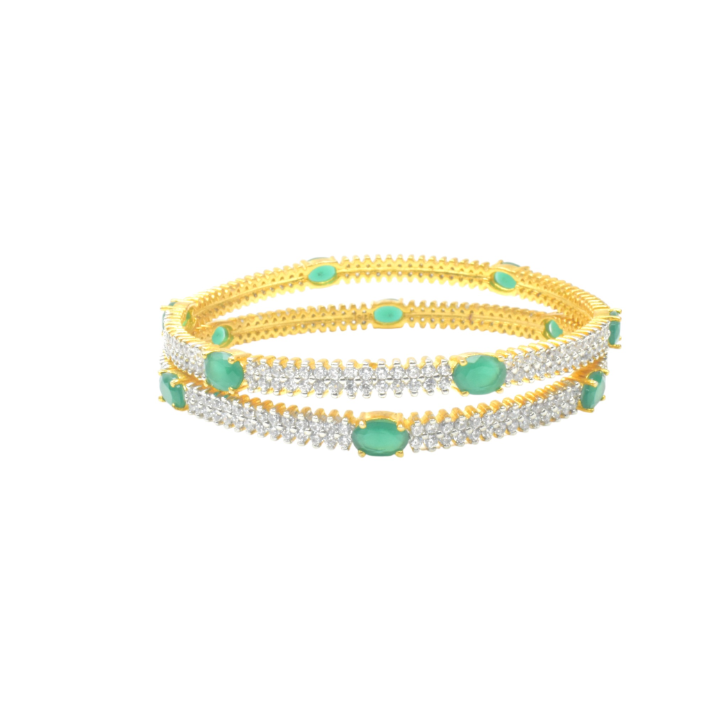 92.5 Sterling Silver Gold Plated Bangle | Silver Bangles | Silver Gift Items | Trendy & Traditional Bangle Collections | Stylish & Fancy Gift for Girls | Size: 2.6 | New Kausalya Silvers